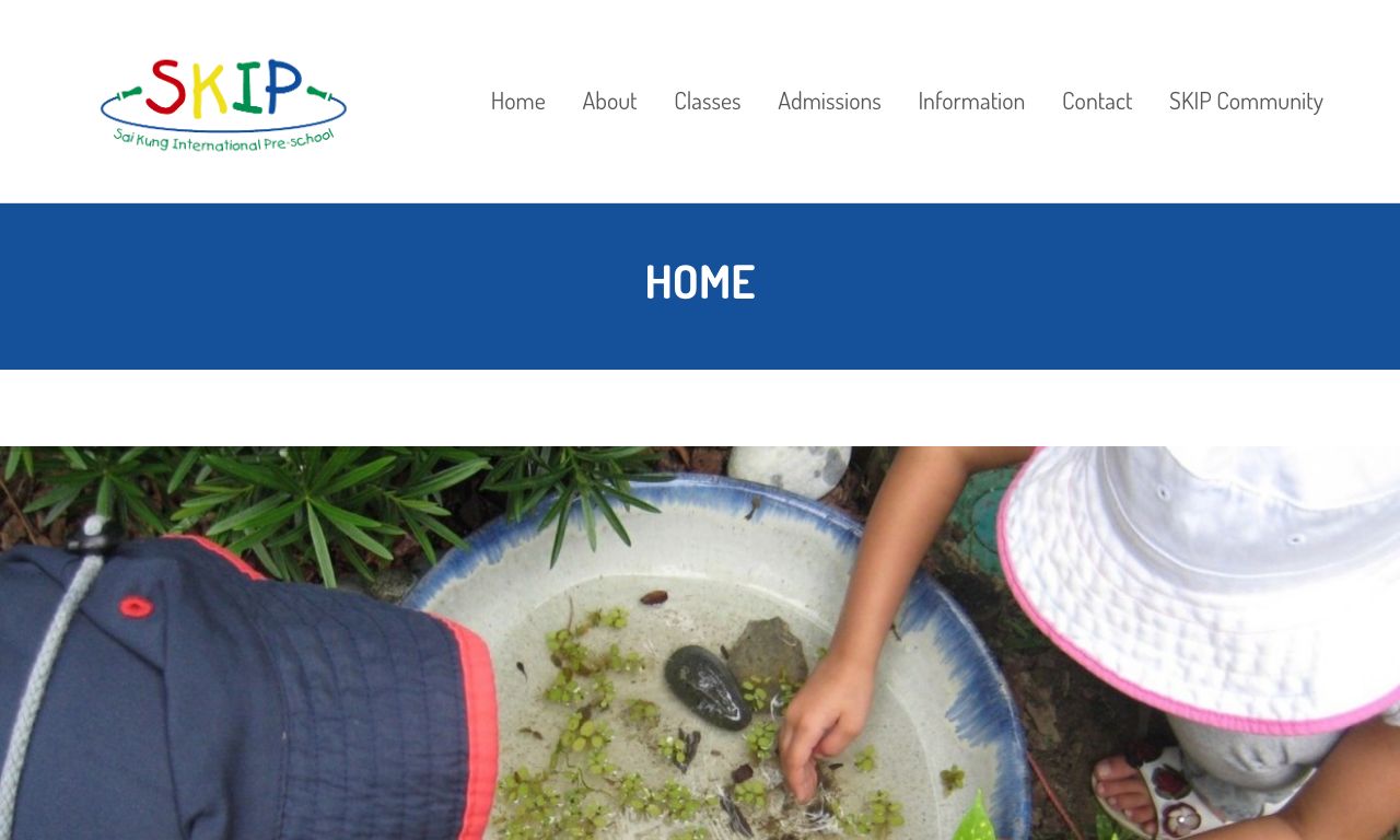Screenshot of the Home Page of SAI KUNG PRE-SCHOOL GROUP